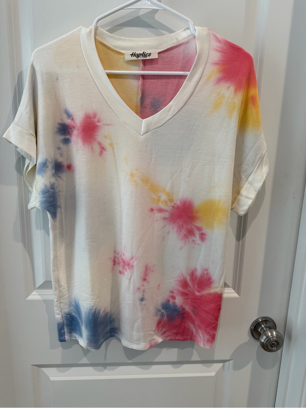 NWOT Haptics Women's Tie-Dye V-Neck Top Size XS Oversized See Measurements